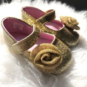 Rising Star, Baby party shoes, glitter gold ✨